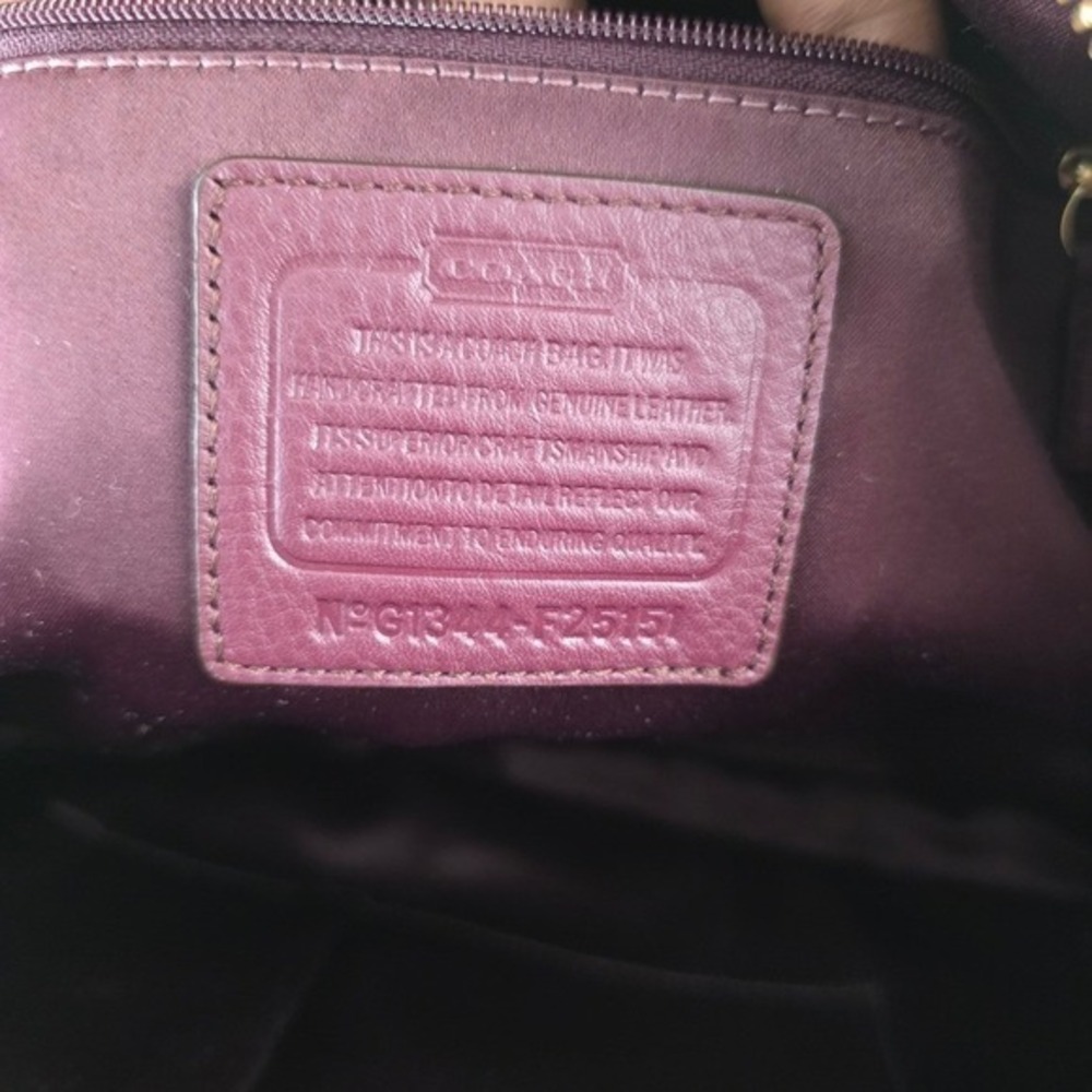 Coach Campbell Domed Satchel Plum Purple Leather‎ Handbag F25151 Gold Hardware - Picture 14 of 15
